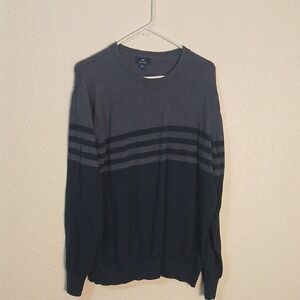 George Gray Crewneck Sweater with Striped Design